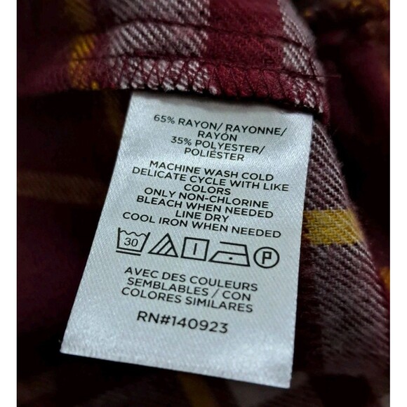 NWT Loft Dress Women's Large Petite Red‎ Mini Plaid Side Tie Flare Tiered Fall - Picture 9 of 13